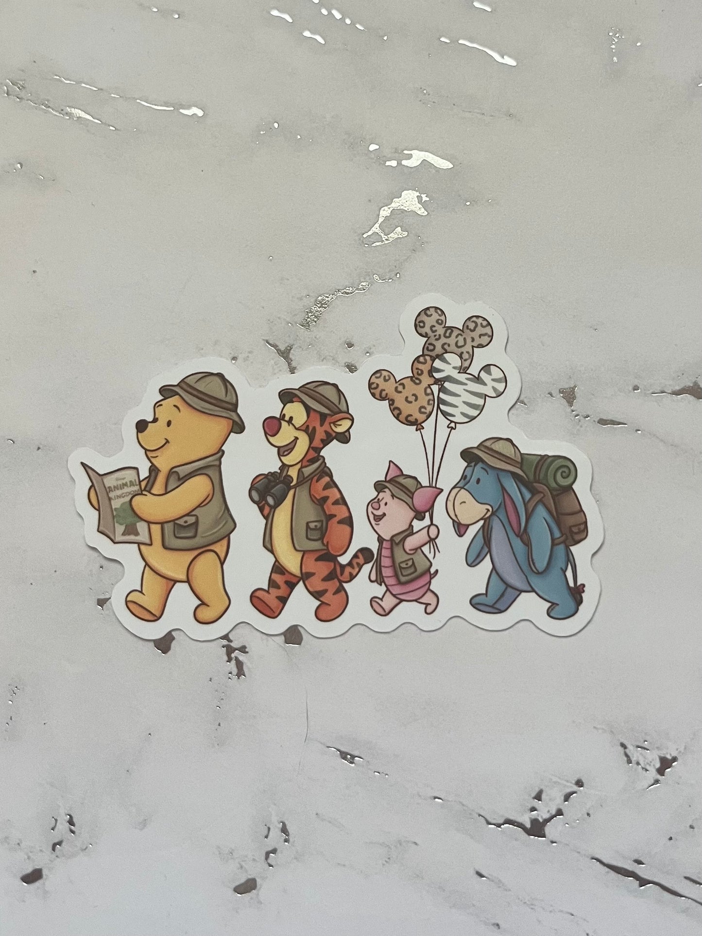Safari Bear and Friends Waterproof Vinyl Sticker