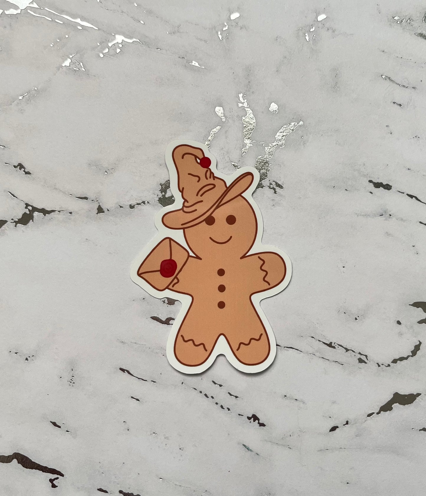 Gingerbread Wizard Waterproof Vinyl Sticker
