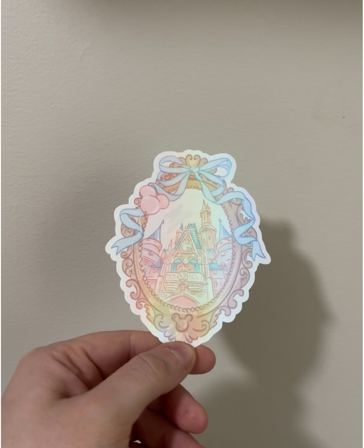 Magicland Castle Sticker **sticker has a subtle holographic shine** OLD PAPER