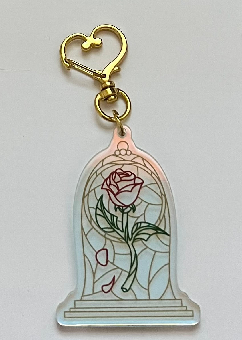 Enchanted Rose Acrylic Keychain **EXCLUSIVE DESIGN**