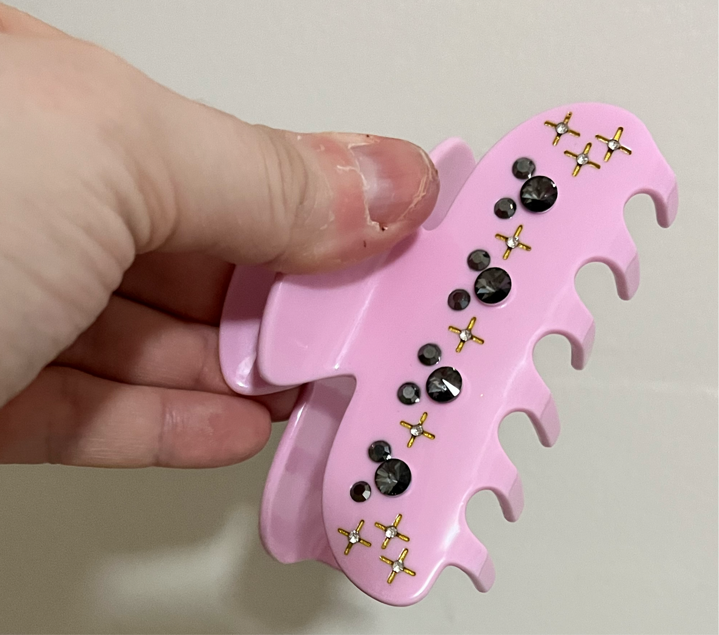 Jeweled Sparkle Mouse Head Claw Clip