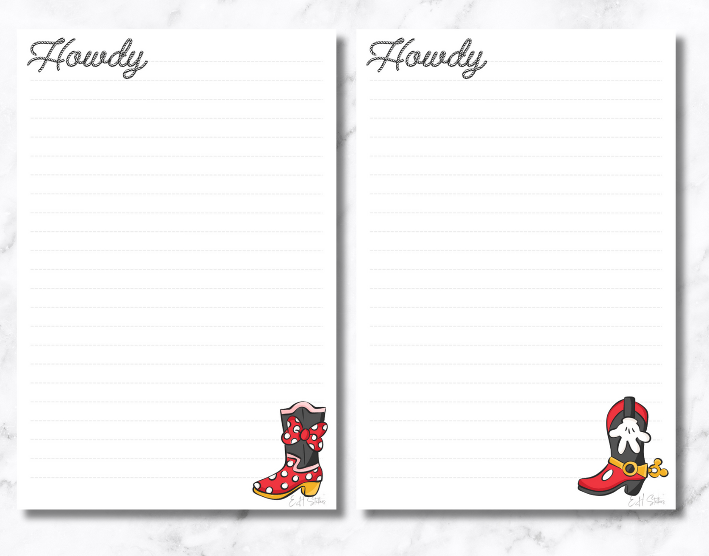 Western Boots Notepad