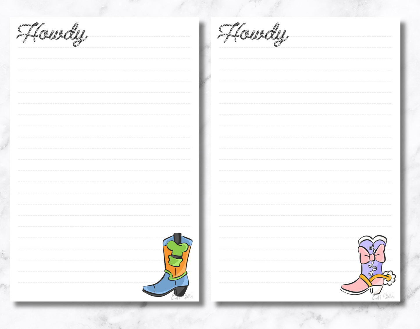 Western Boots Notepad
