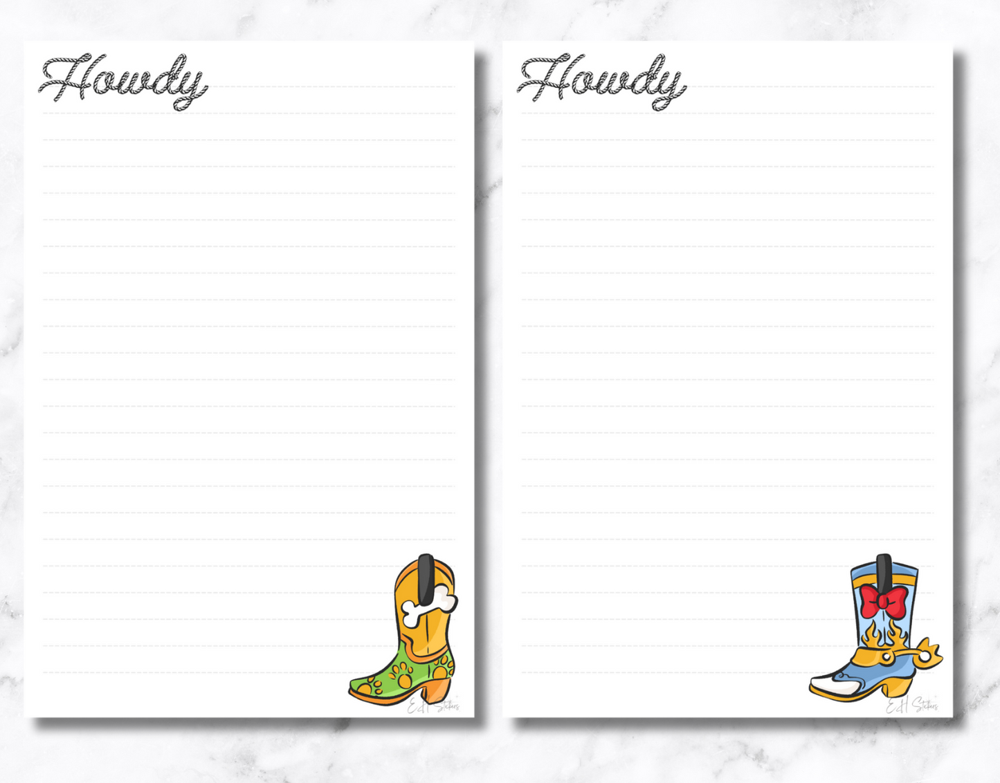 Western Boots Notepad