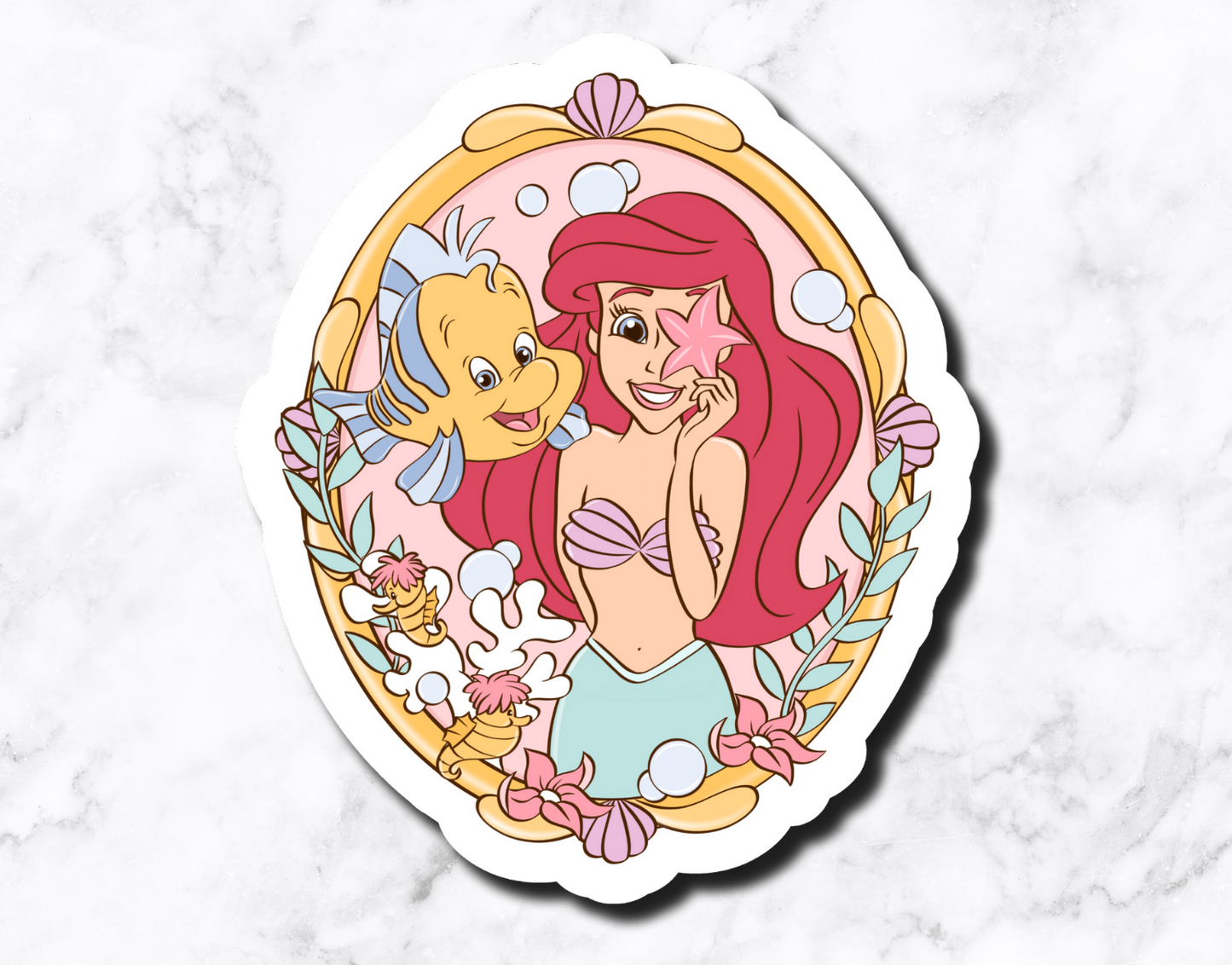 Mermaid Selfie Sticker OLD PAPER