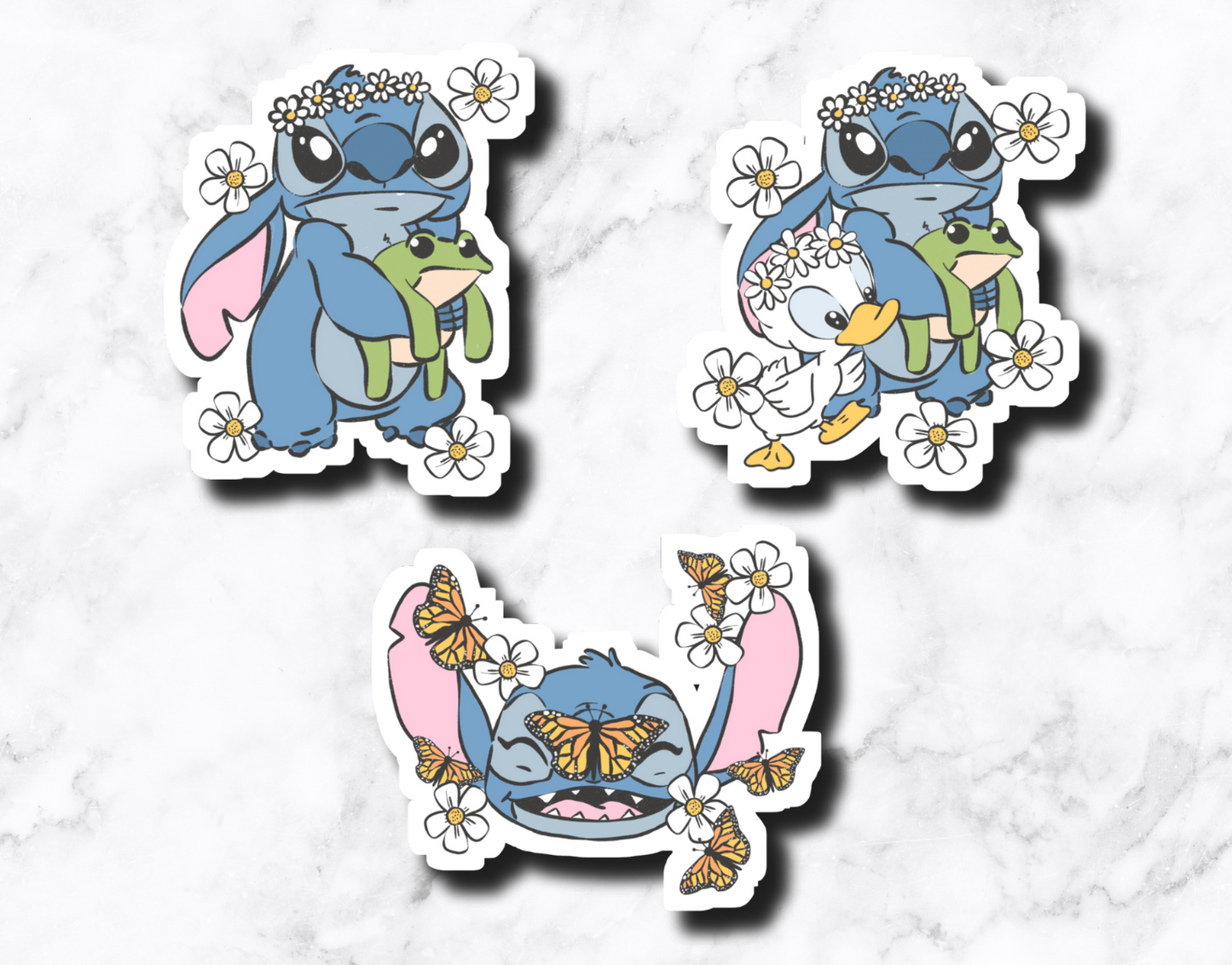 Floral Alien Sticker **set of 3 stickers**