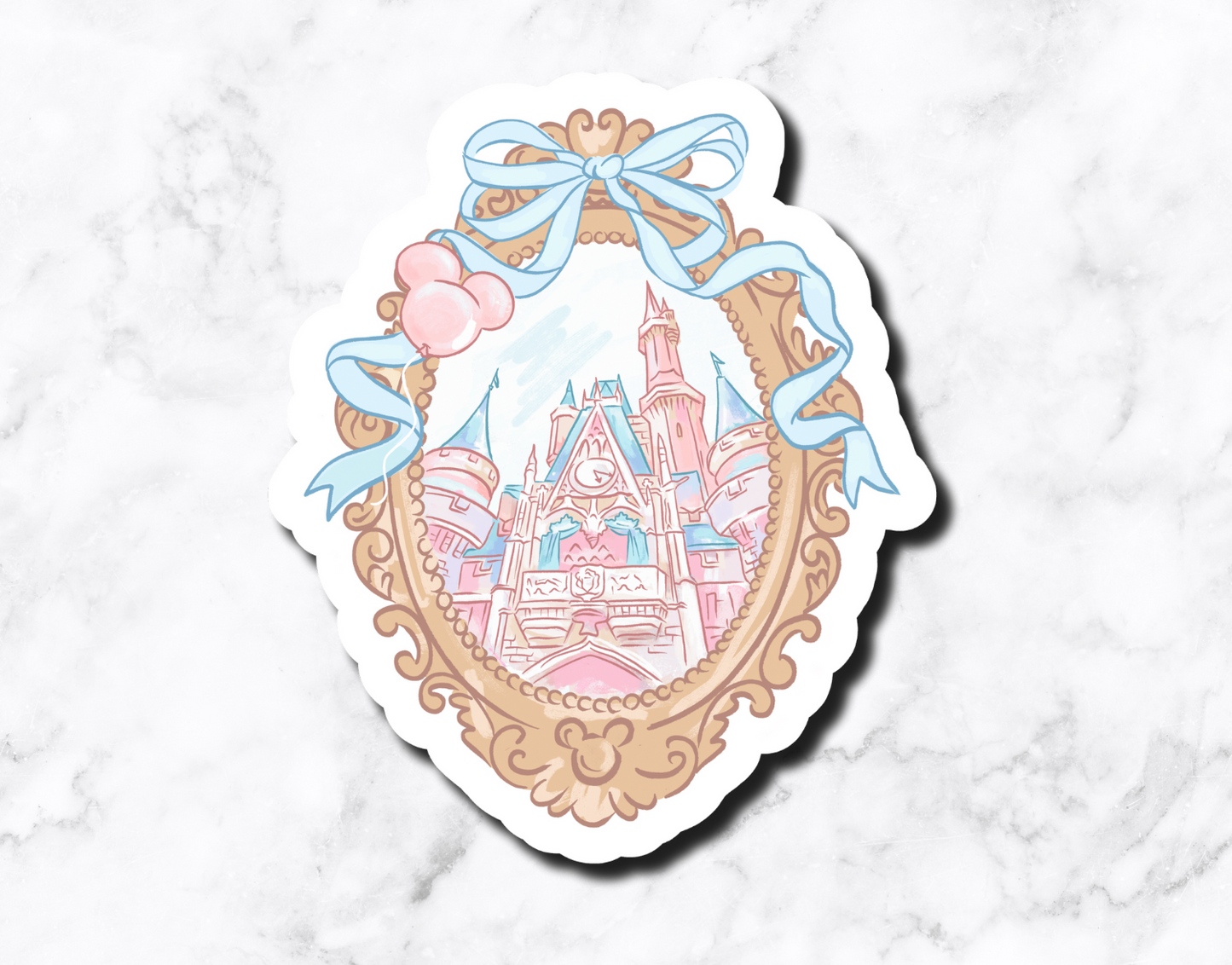 Magicland Castle Sticker **sticker has a subtle holographic shine** OLD PAPER