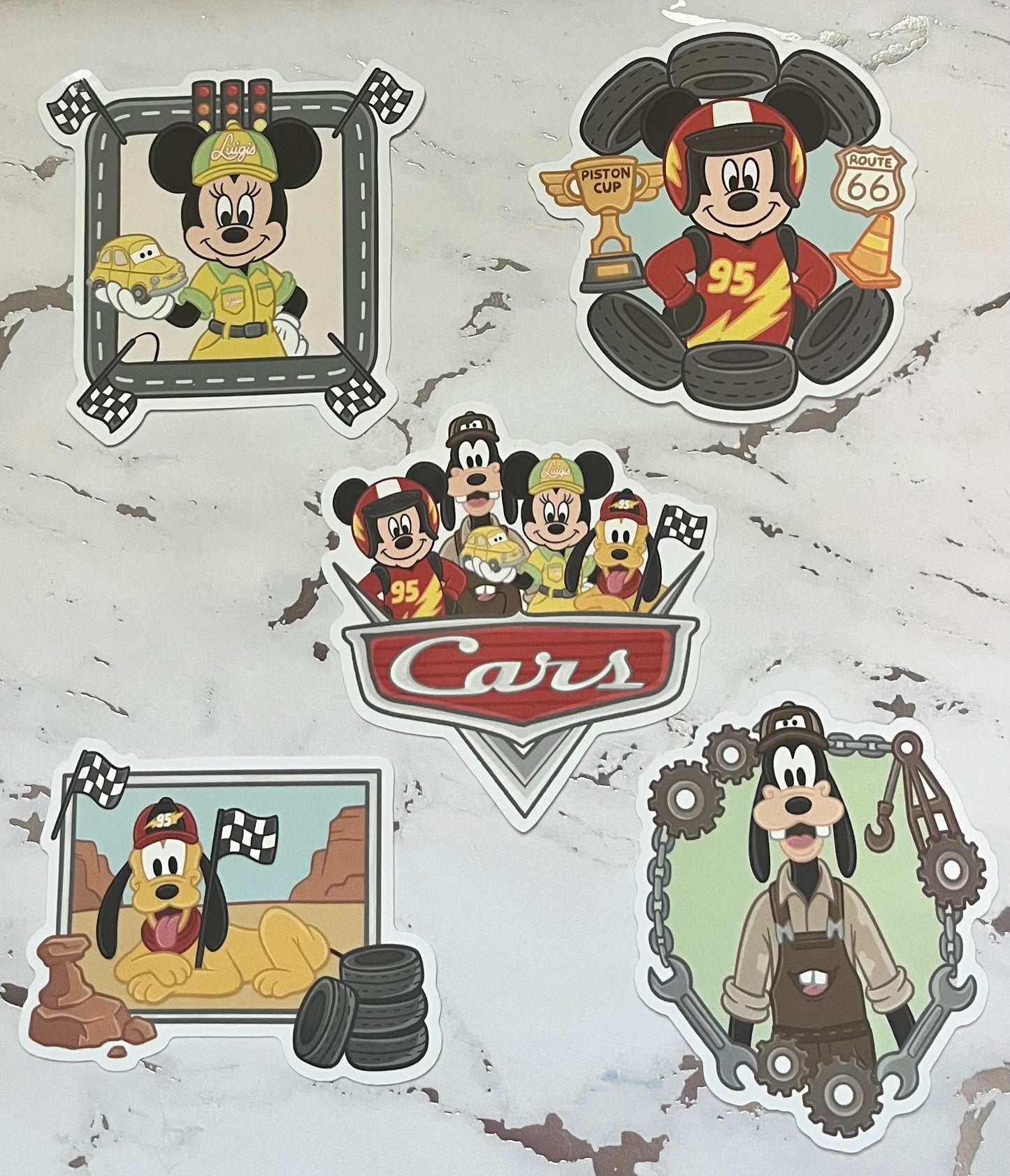 Mouse and Friends Car Mashup Waterproof Vinyl Sticker