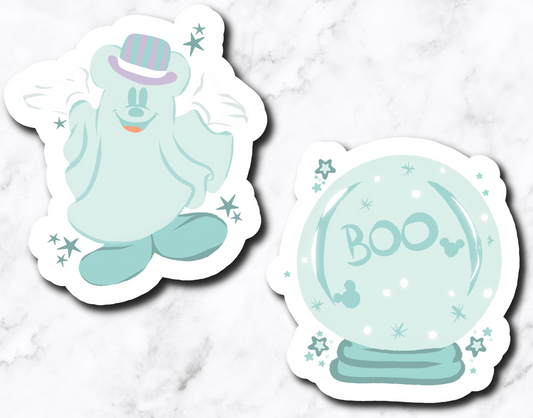 Ghost Mouse (set of 2 stickers)