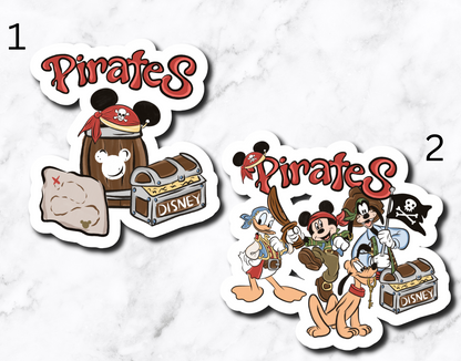 Pirate Mouse Mashup (set of 2 stickers)