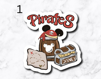 Pirate Mouse Mashup (set of 2 stickers)