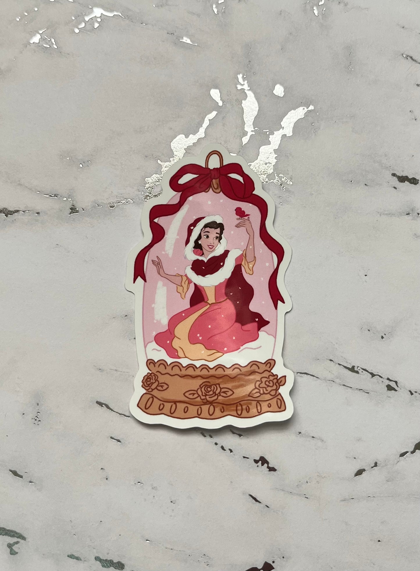 Princess Snow Globe Waterproof Vinyl Sticker