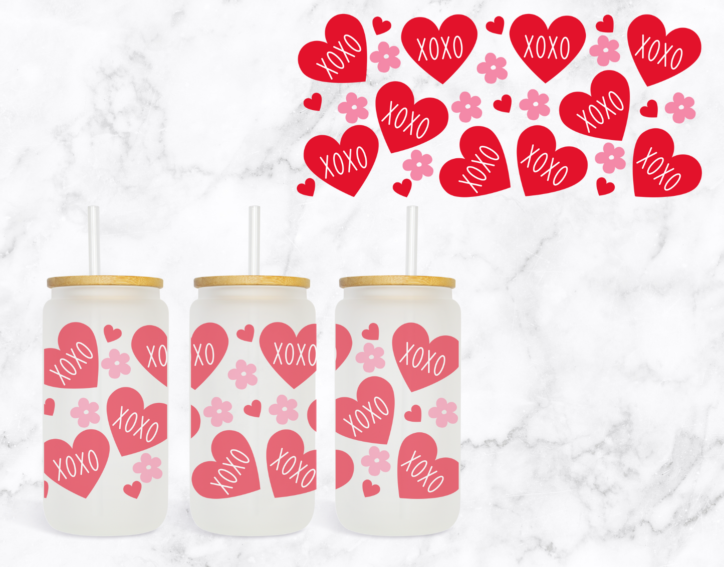 Valentine - XOXO Glass Cup