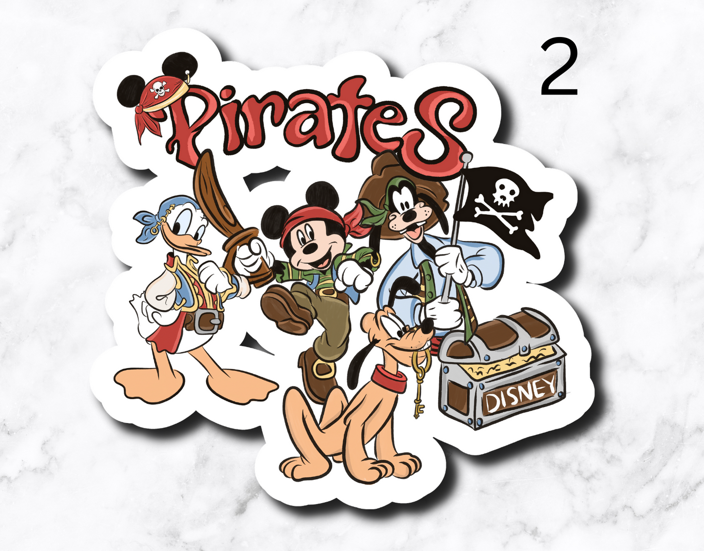 Pirate Mouse Mashup (set of 2 stickers)