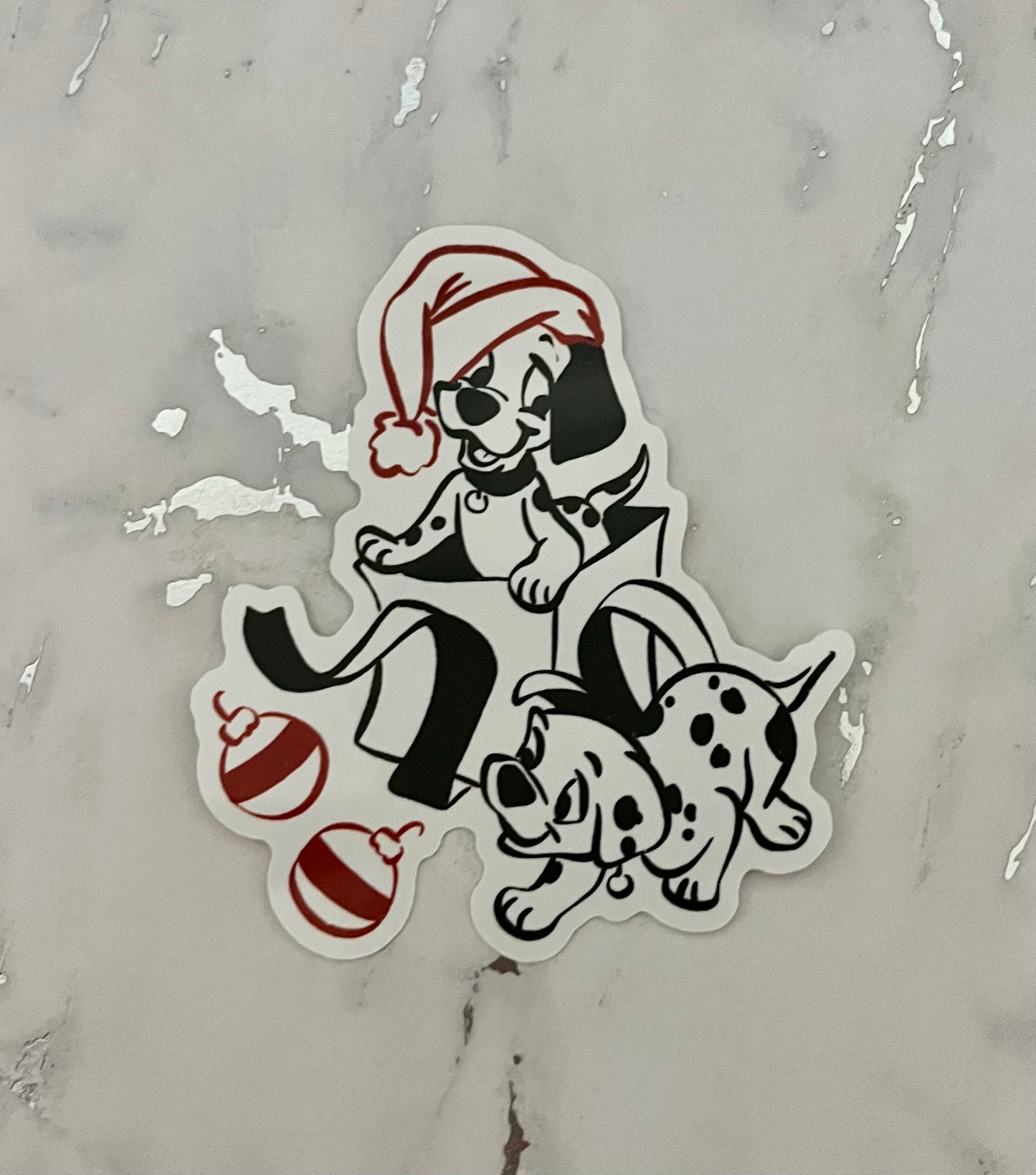 Puppy Christmas Waterproof Vinyl Sticker