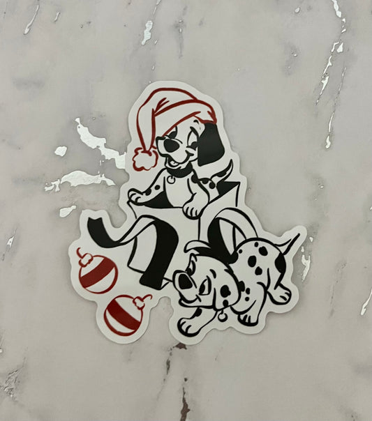 Puppy Christmas Waterproof Vinyl Sticker