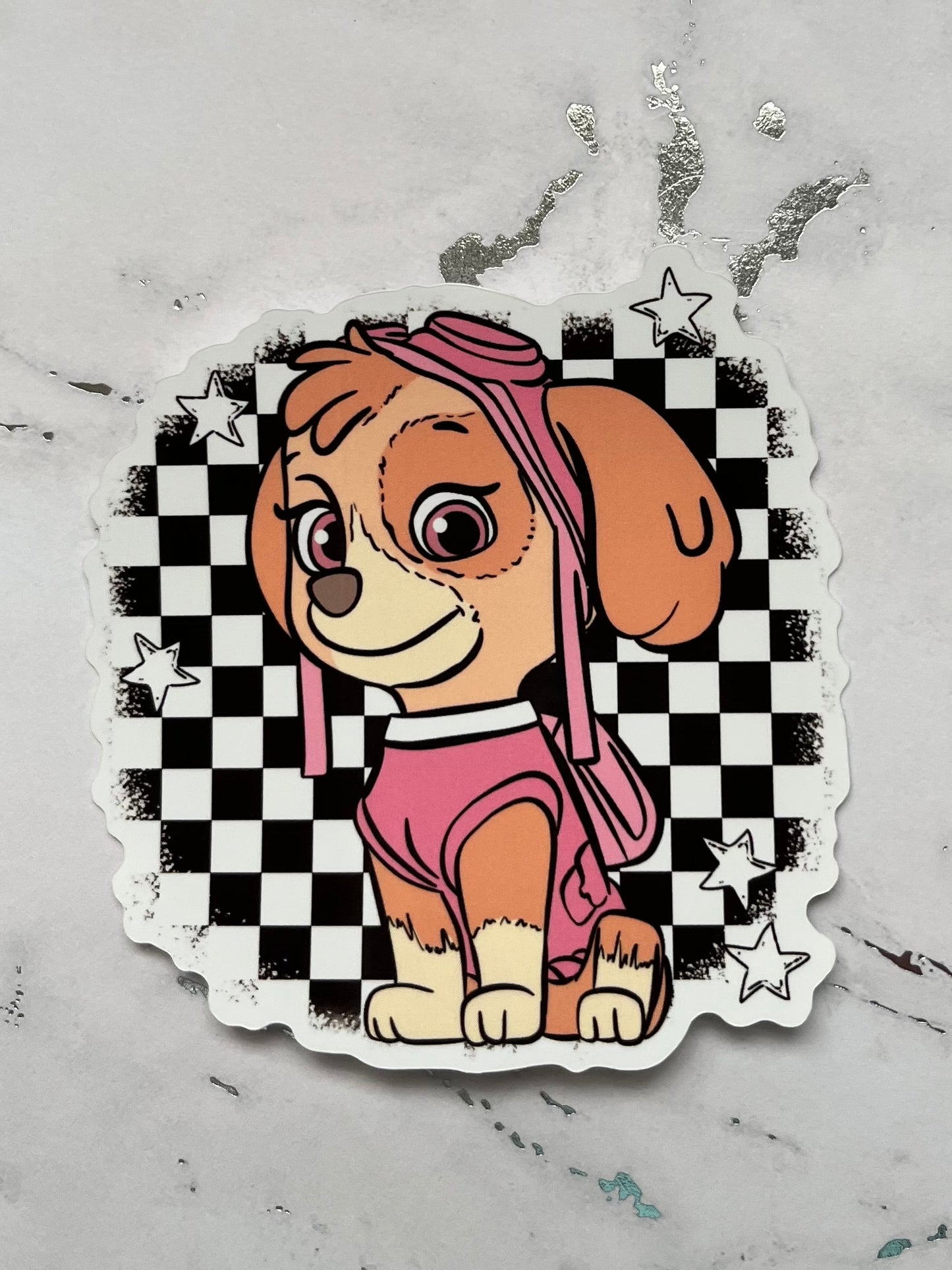 Hero Pups - Checkered Waterproof Vinyl Sticker