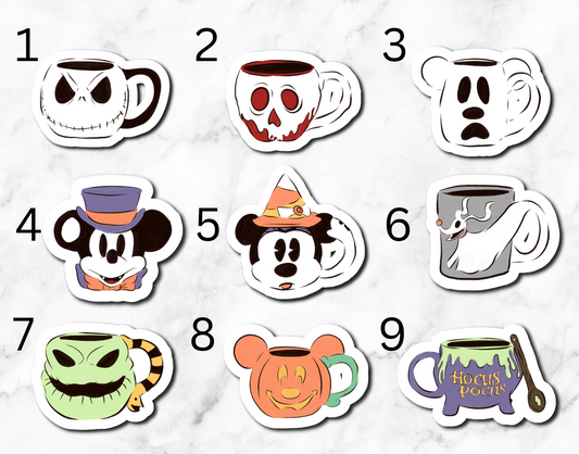 Magical Halloween Mugs (set of 9 stickers)