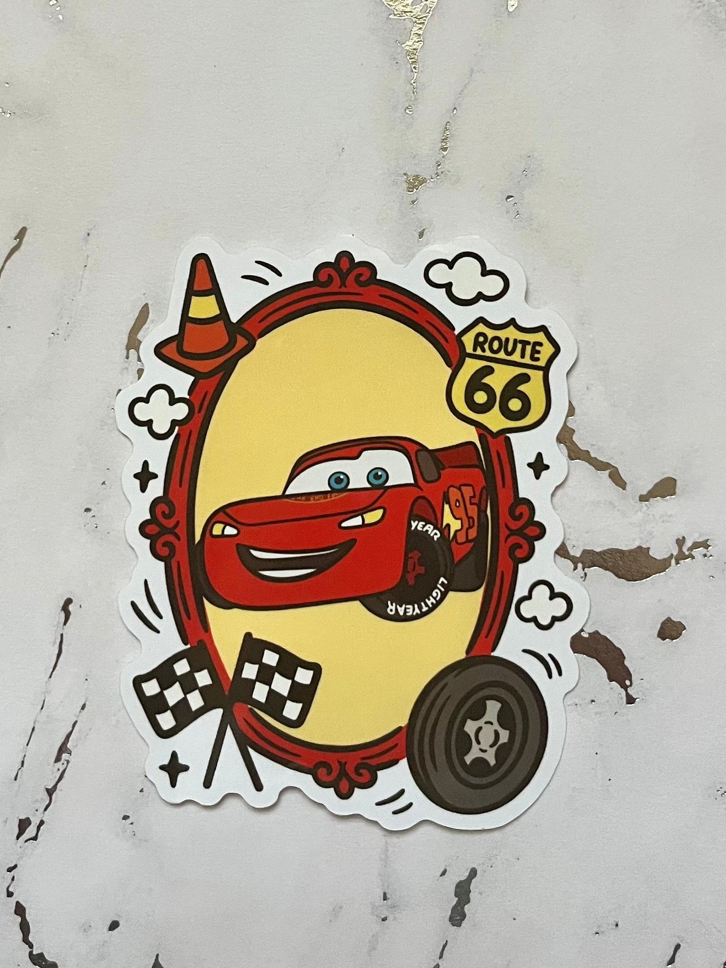 Framed Cars Waterproof Vinyl Sticker