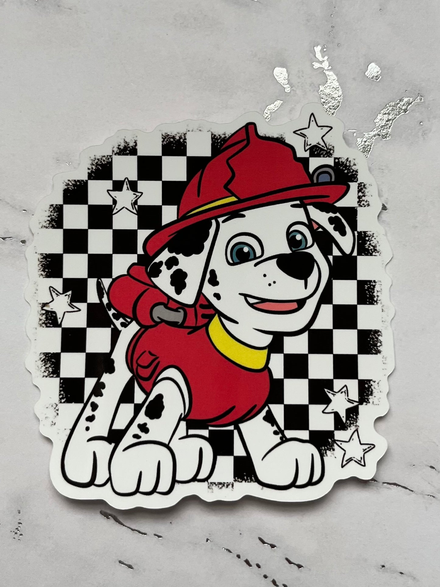 Hero Pups - Checkered Waterproof Vinyl Sticker