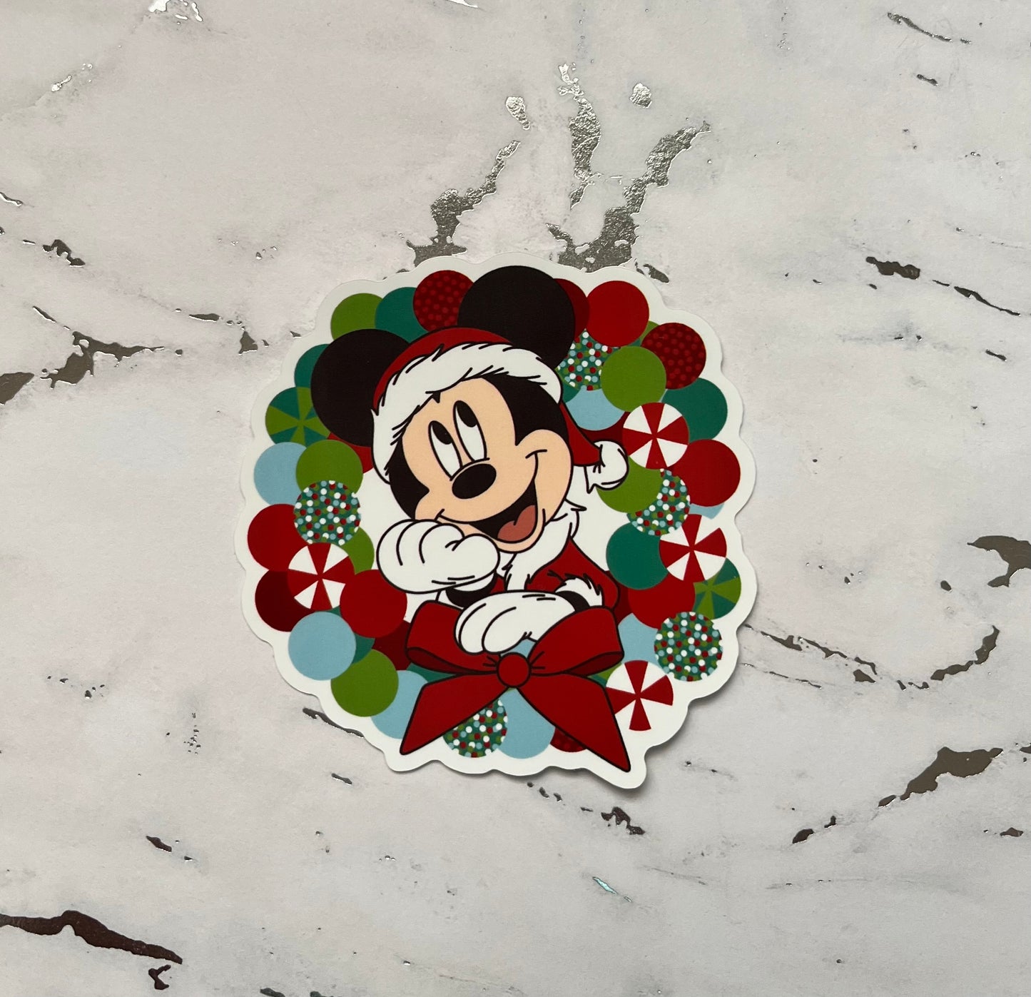 Mouse Pom Pom Wreath Waterproof Vinyl Sticker