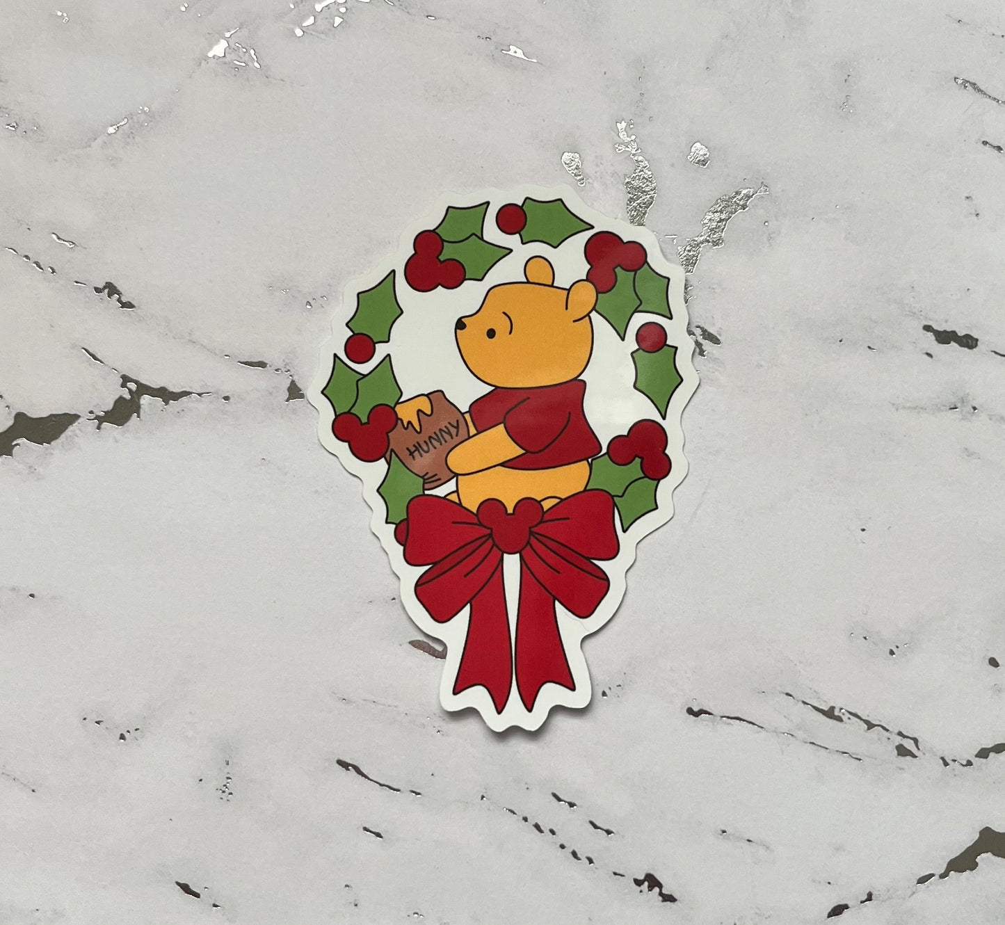Bear Wreath Waterproof Vinyl Sticker