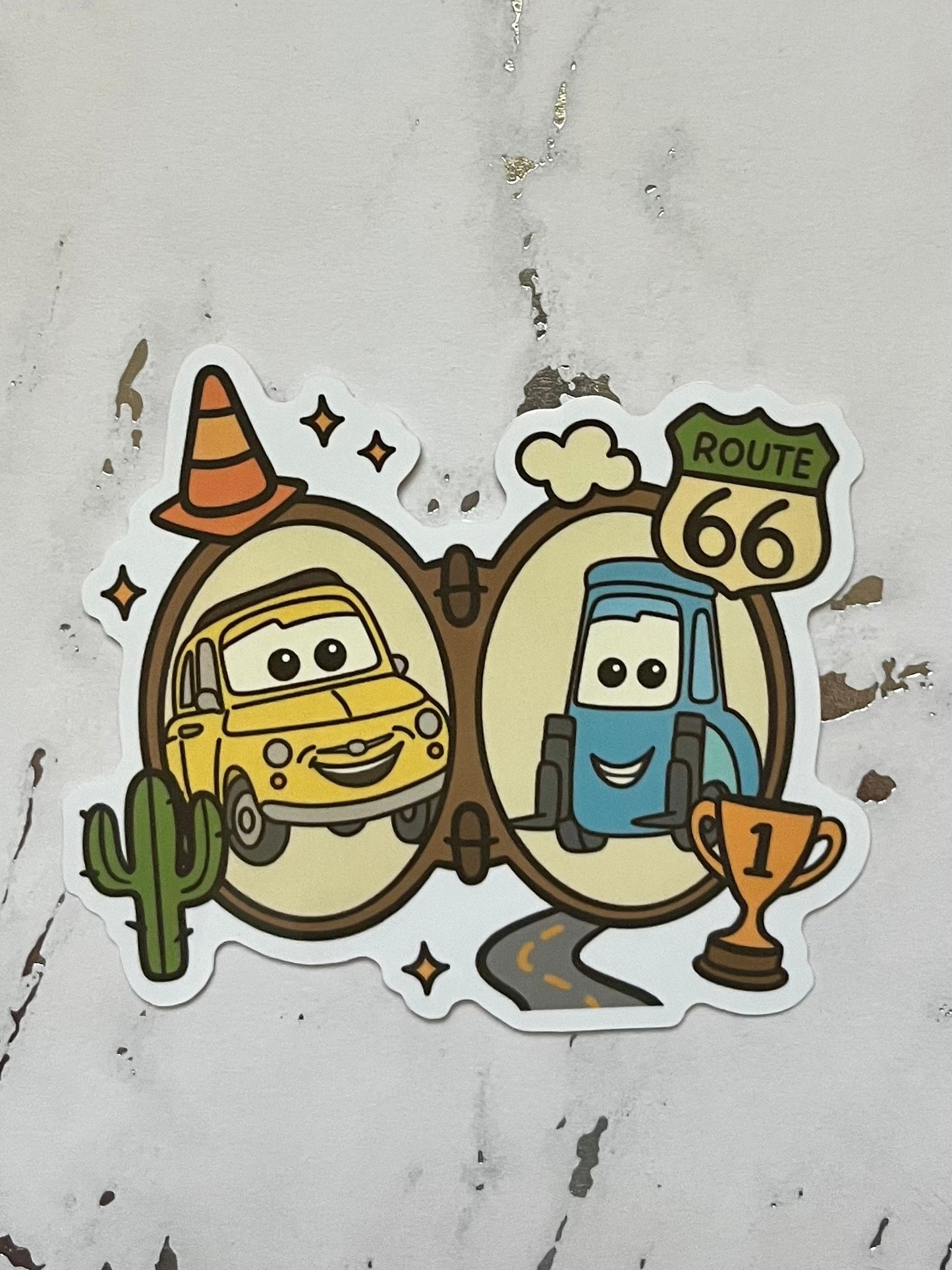 Framed Cars Waterproof Vinyl Sticker
