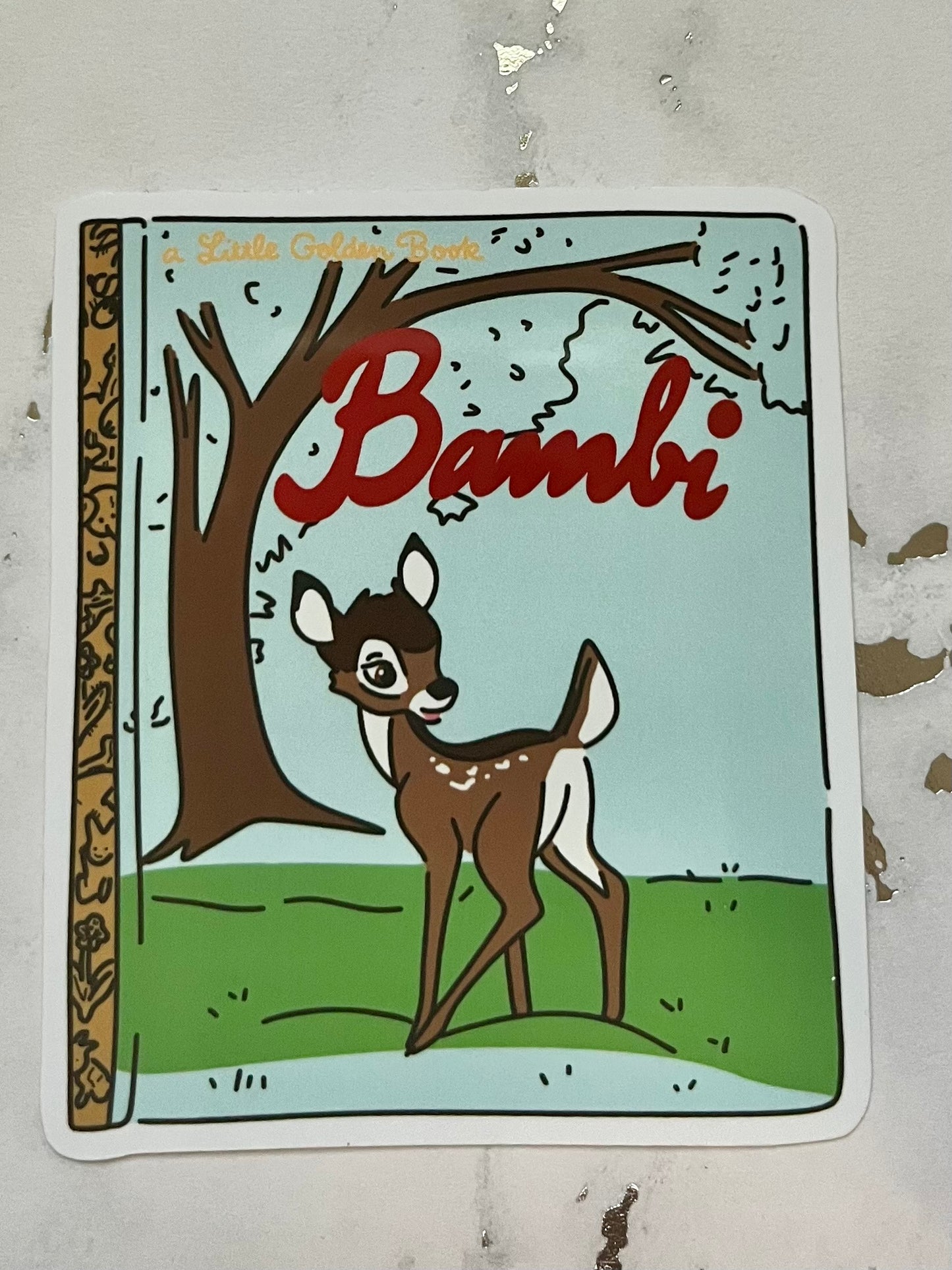 Gold Books Waterproof Vinyl Sticker