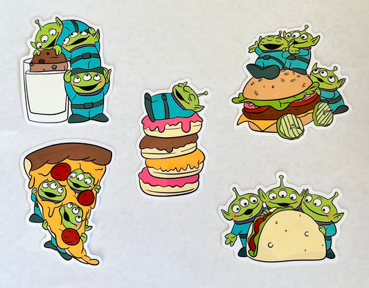 Alien Snacks Waterproof Vinyl Sticker