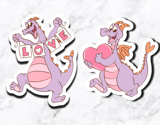 Purple Dragon **set of 2 stickers**