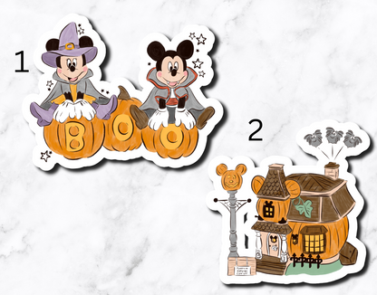 Mouse Halloween Town (set of 2 stickers)