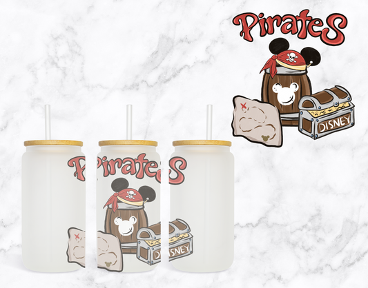 Pirate Mouse Mashup Items Glass Cup