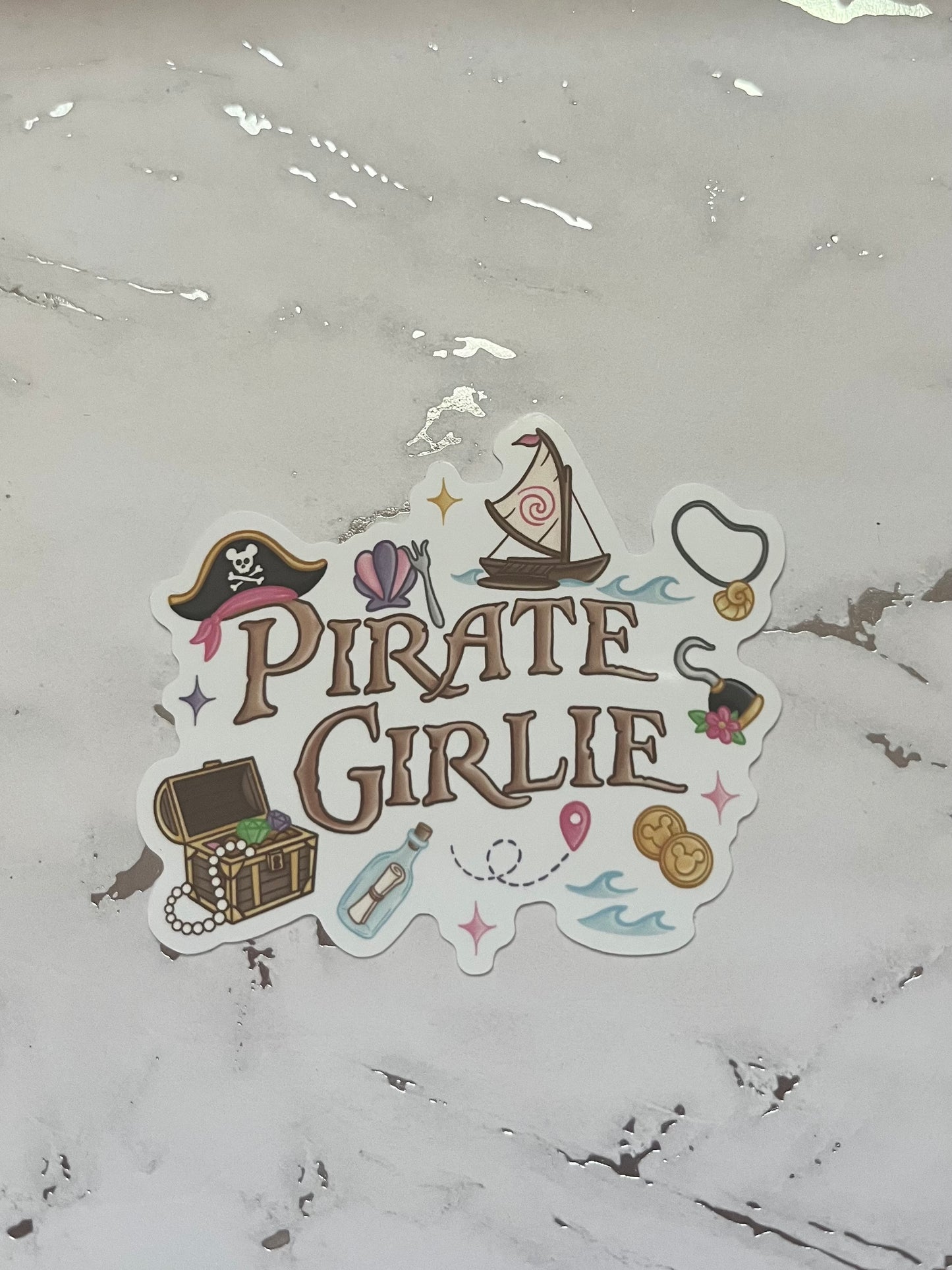 Pirate Girl Waterproof Vinyl Sticker