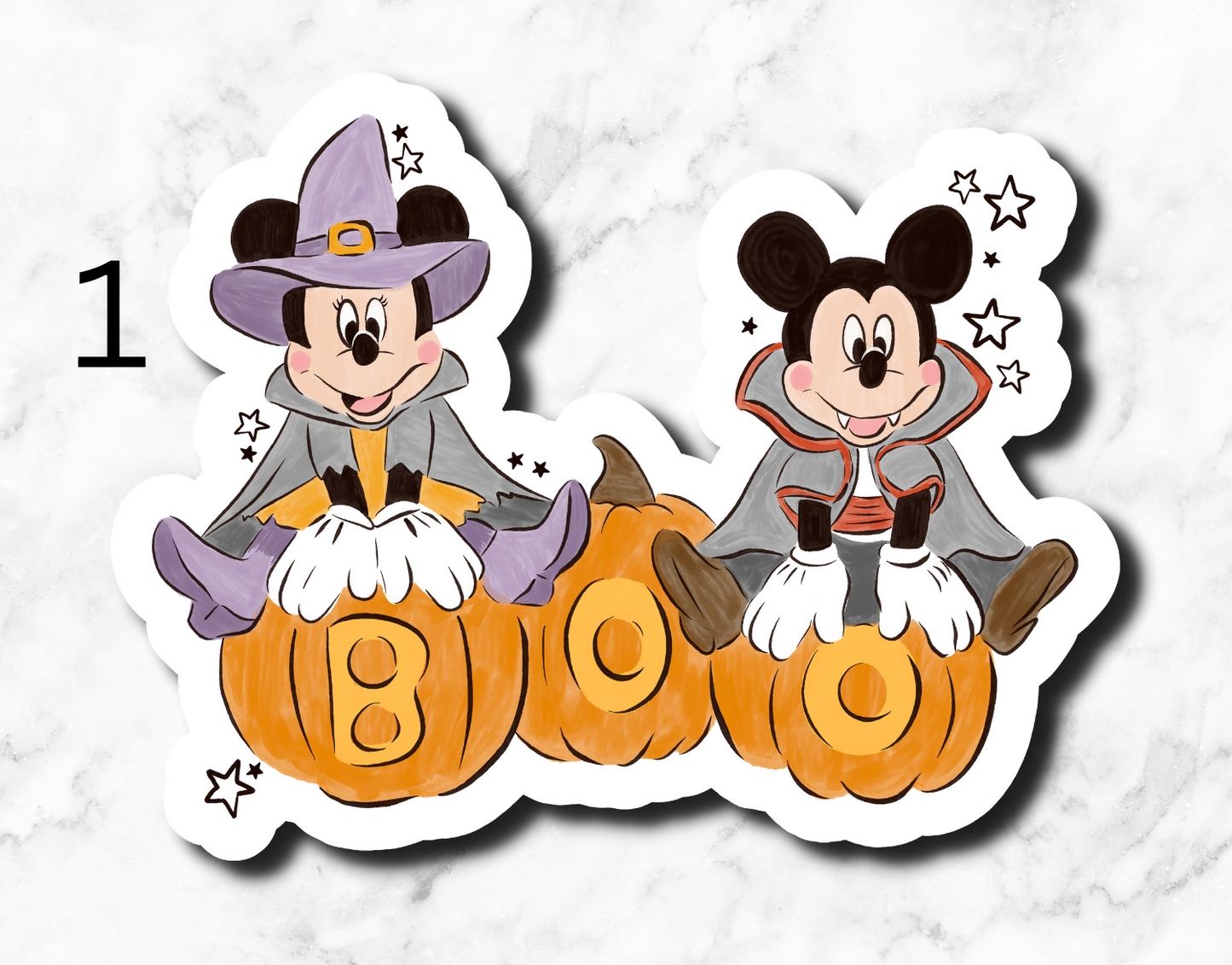 Mouse Halloween Town (set of 2 stickers)