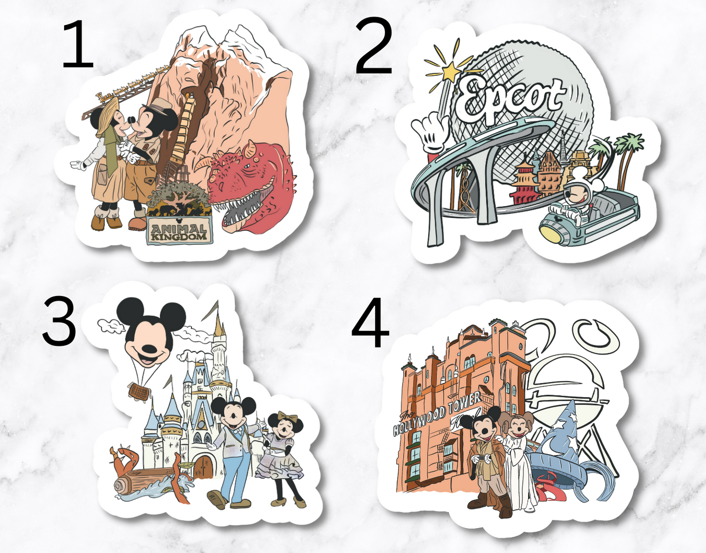 Magical Parks (set of 4 stickers)