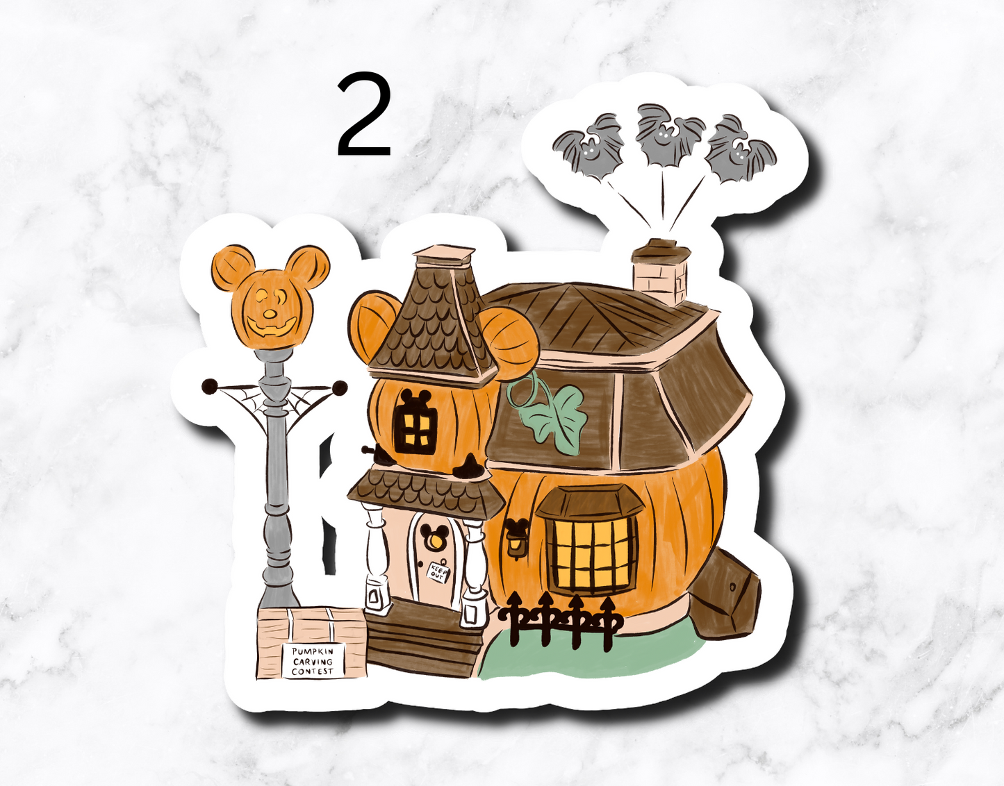 Mouse Halloween Town (set of 2 stickers)