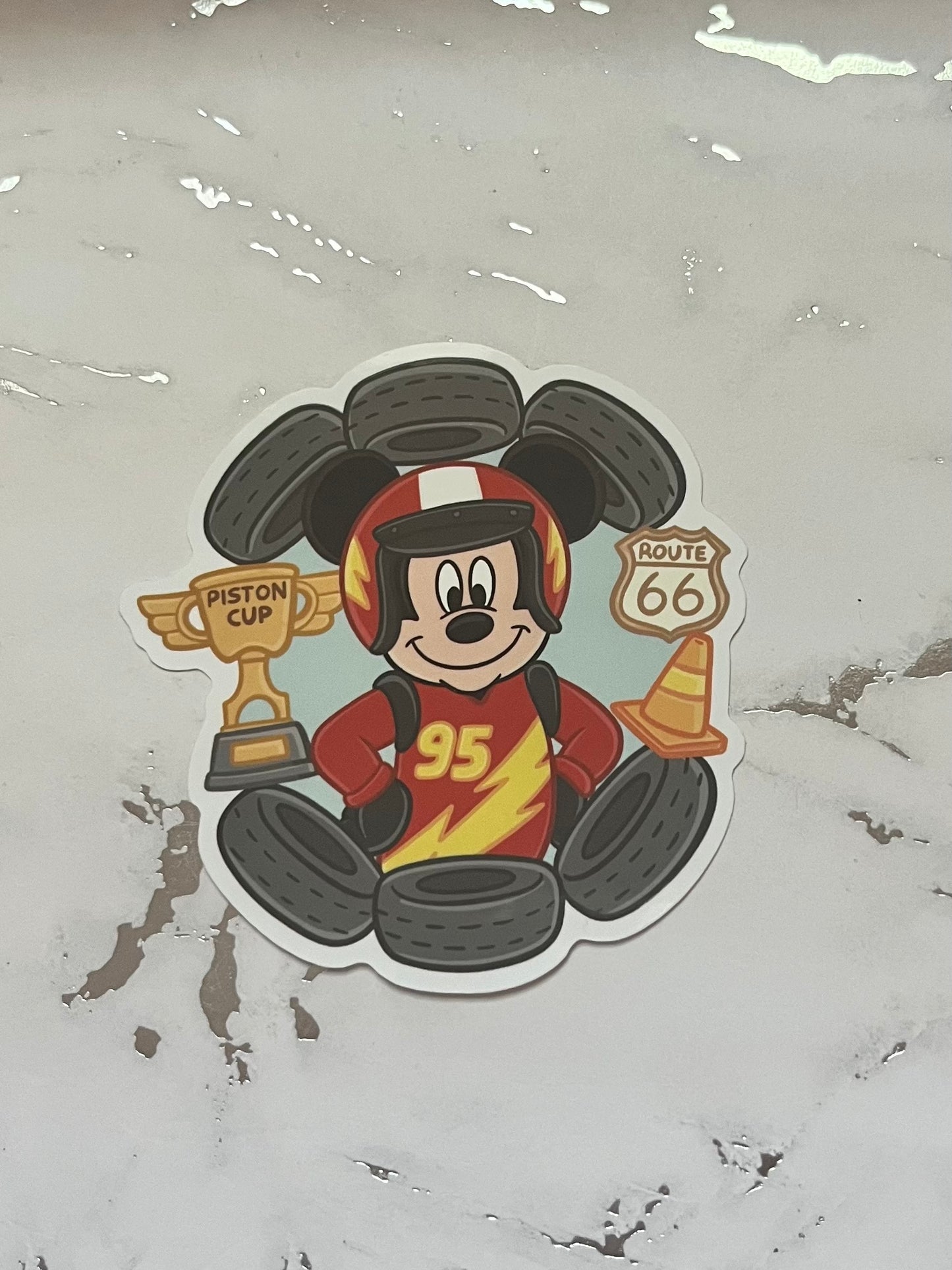 Mouse and Friends Car Mashup Waterproof Vinyl Sticker