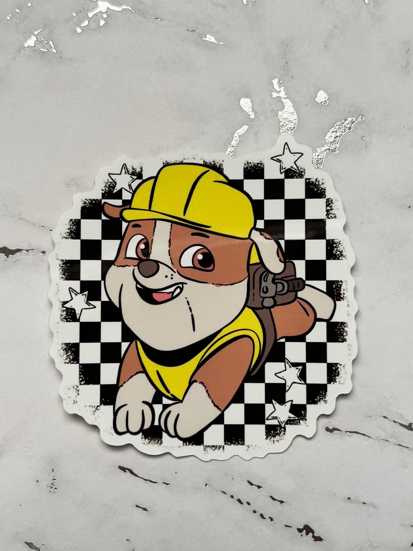 Hero Pups - Checkered Waterproof Vinyl Sticker