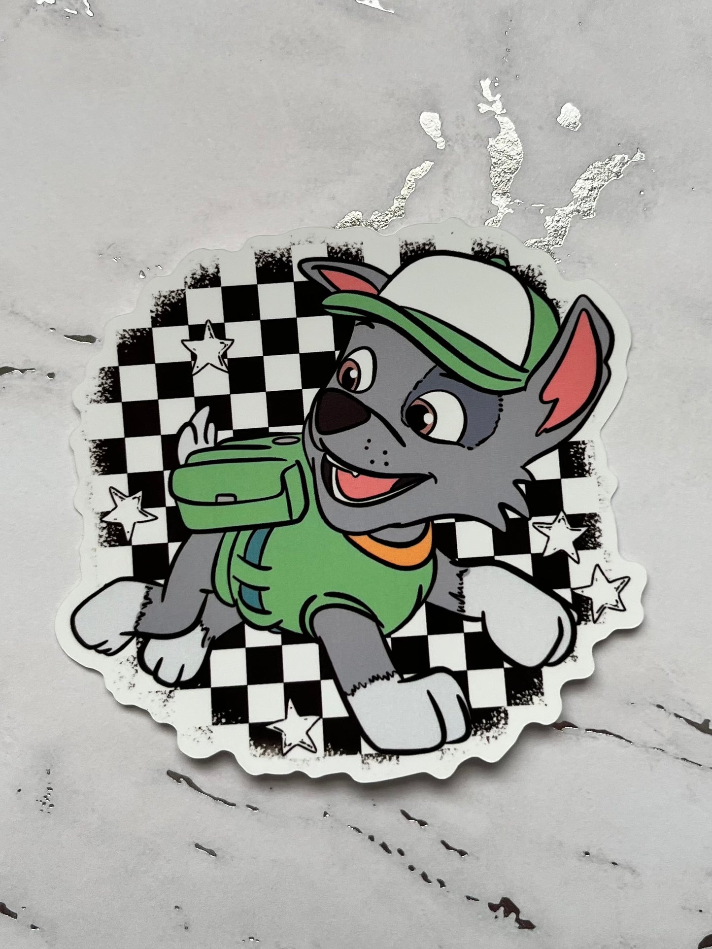Hero Pups - Checkered Waterproof Vinyl Sticker