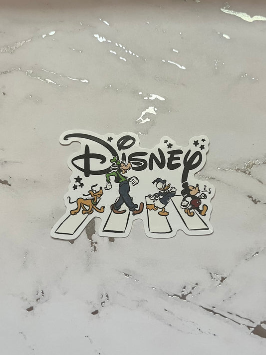 Mouse and Friends Road Waterproof Vinyl Sticker