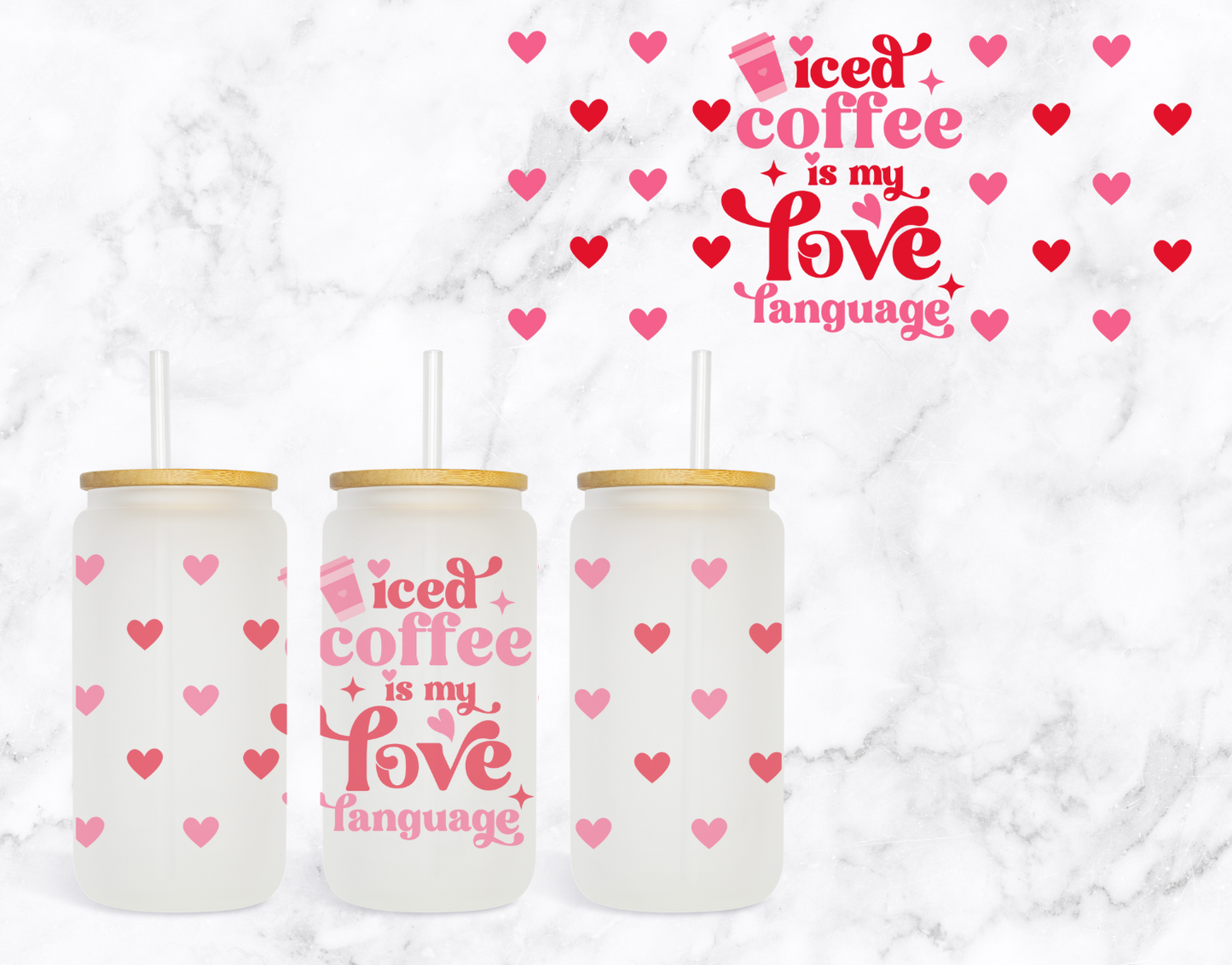 Valentine - Iced Coffee Glass Cup