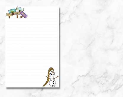 Snowman Presents Notepad