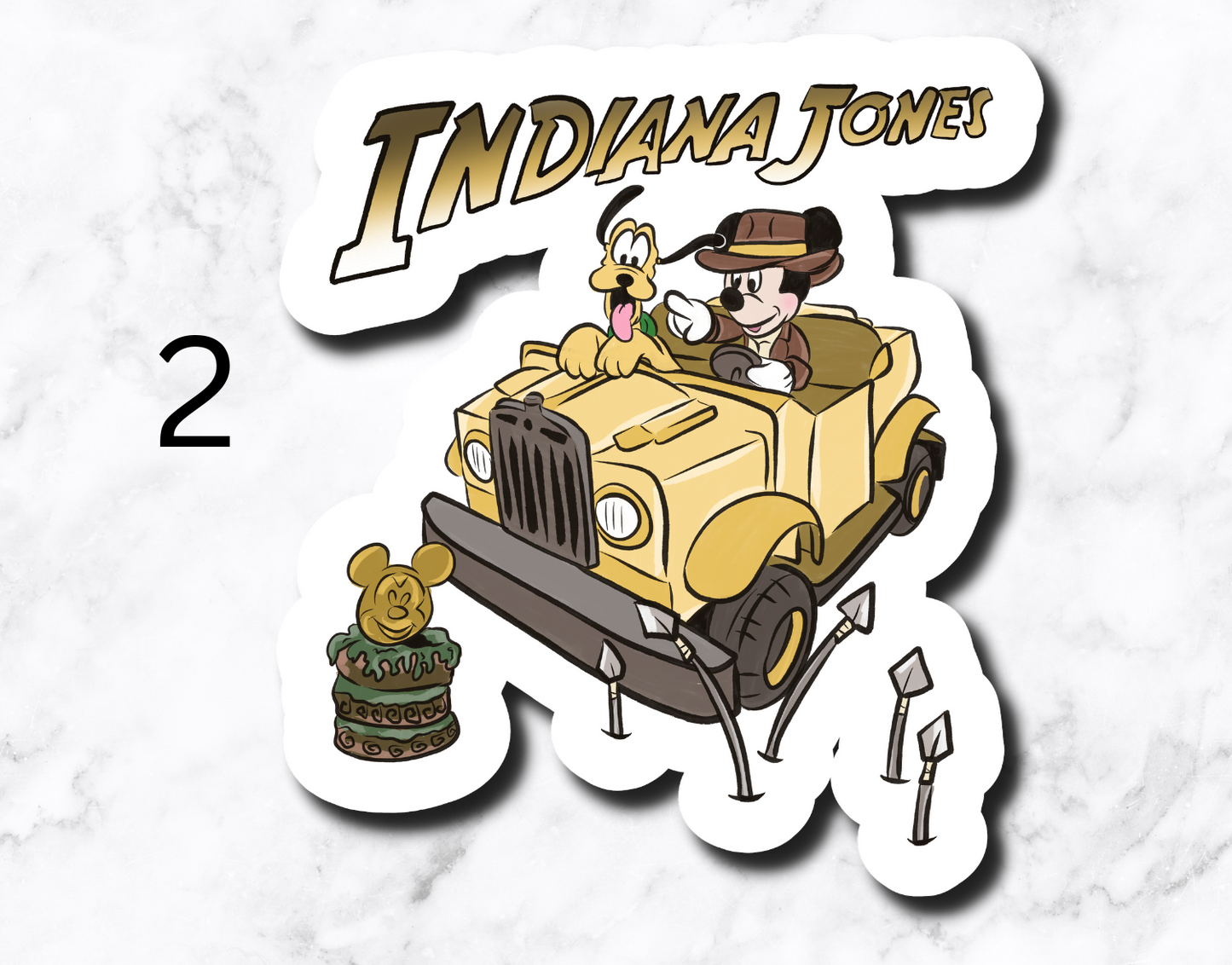 Indiana Mouse Mashup (set of 3 stickers)