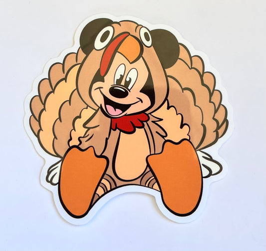 Turkey Mouse Waterproof Vinyl Sticker