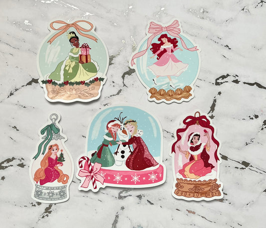 Princess Snow Globe Waterproof Vinyl Sticker