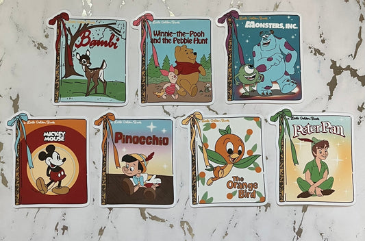 Gold Books With Bow Waterproof Vinyl Sticker