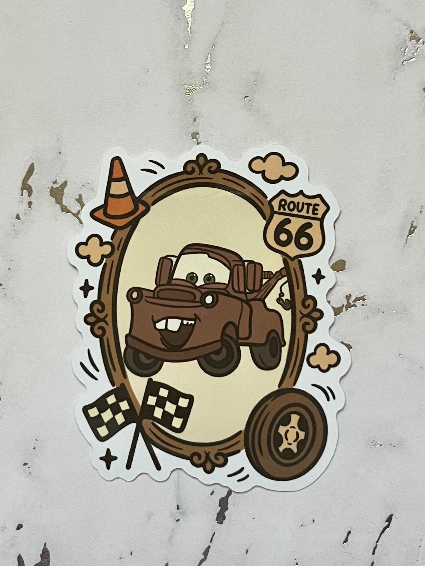 Framed Cars Waterproof Vinyl Sticker