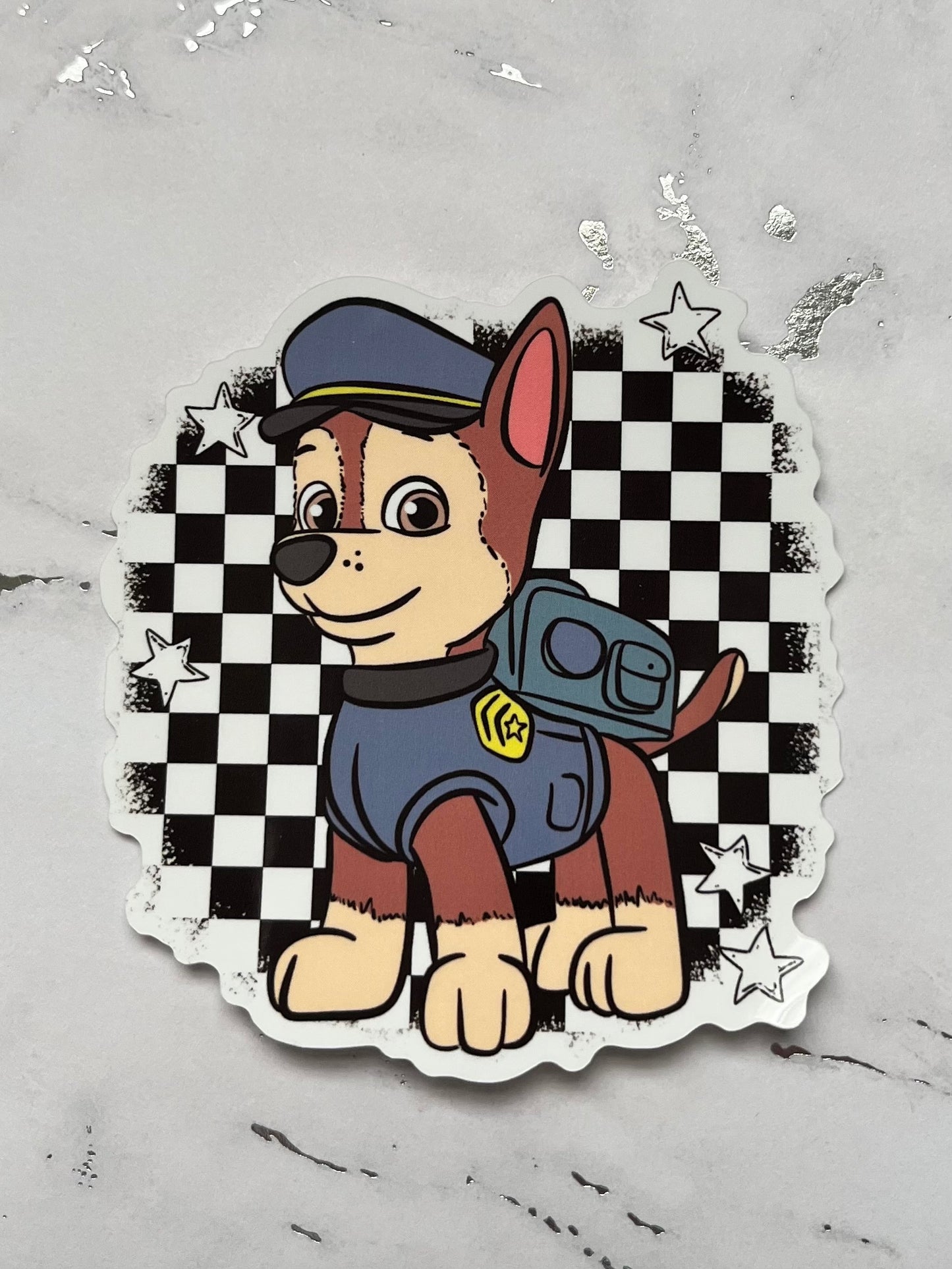 Hero Pups - Checkered Waterproof Vinyl Sticker
