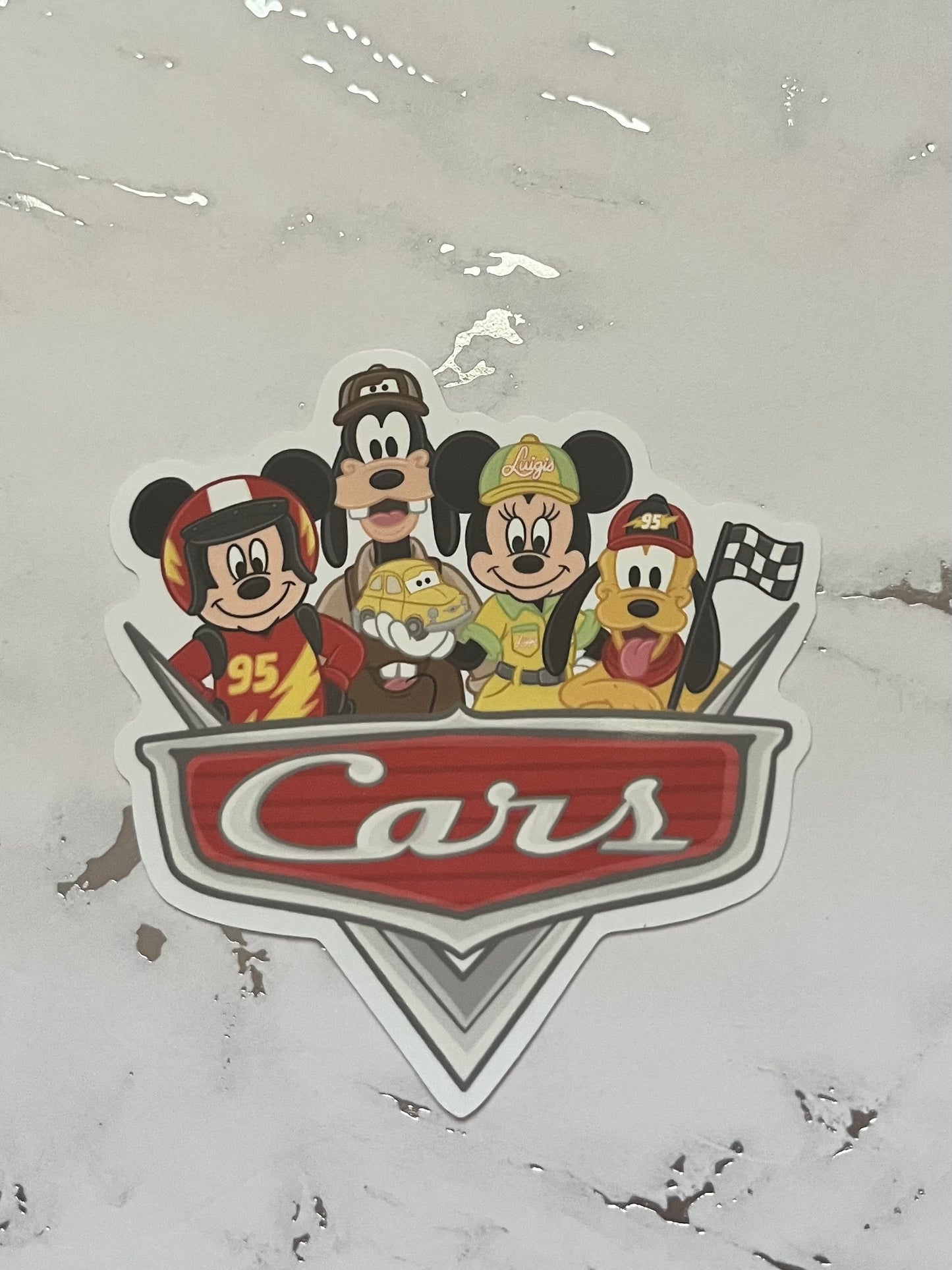 Mouse and Friends Car Mashup Waterproof Vinyl Sticker