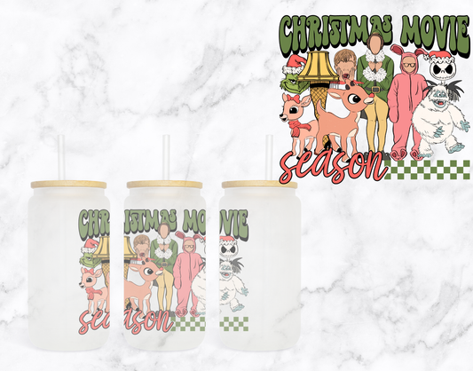 Christmas Movies Mashup - Movie Season Glass Cup